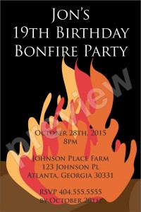 Bonfire party invitation