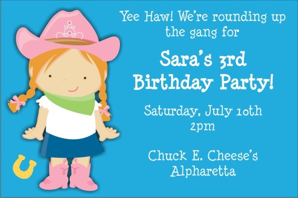 Cowgirl Birthday Invitation
