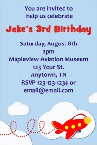 airplane invitation