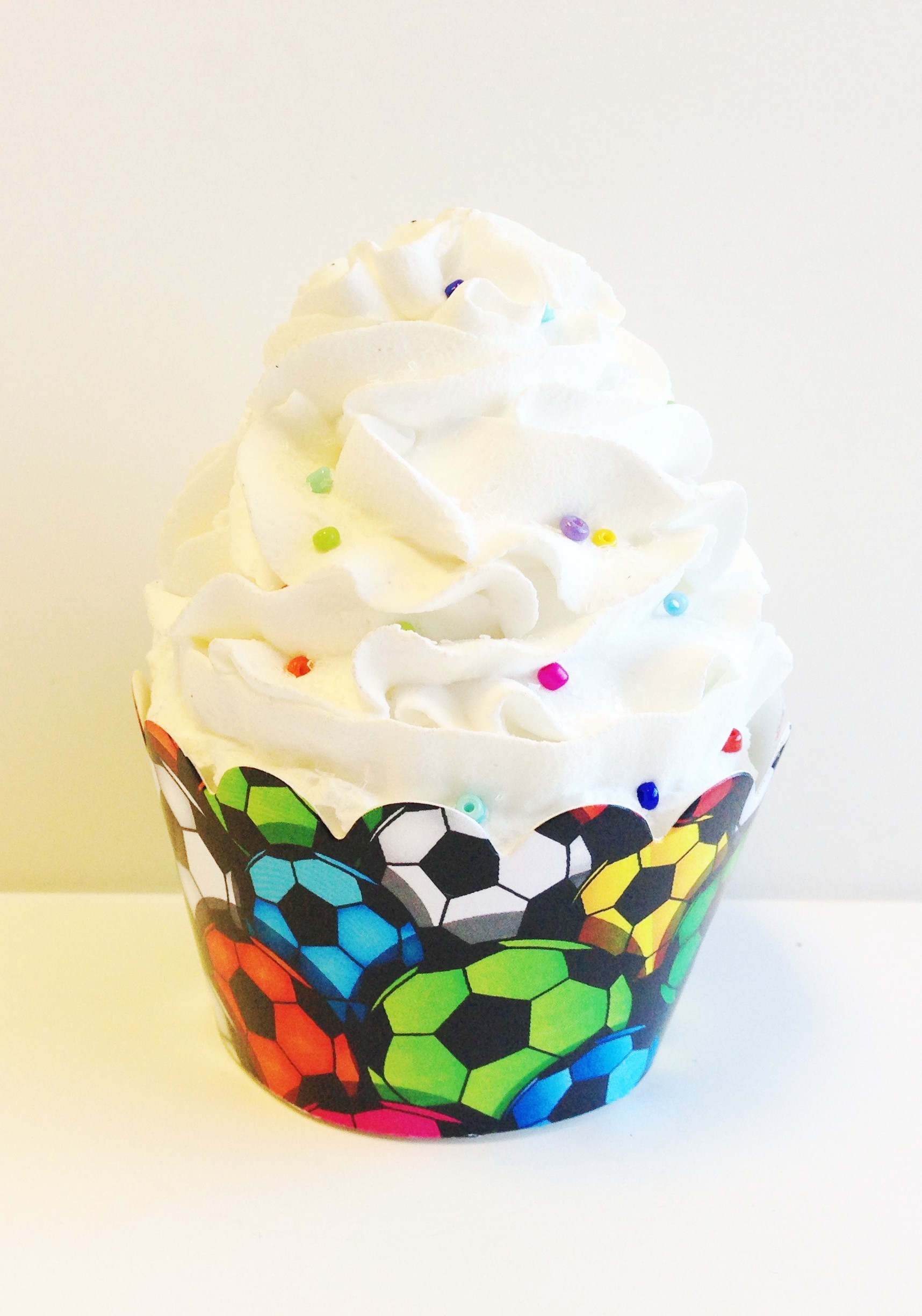 Colorful Soccer Balls Cupcake Wrappers - 24ct