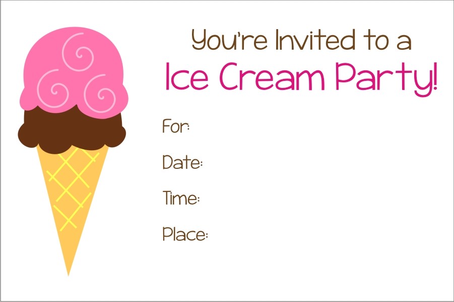 Ice Cream Party Free Printable Invitation Personalized Party Invites