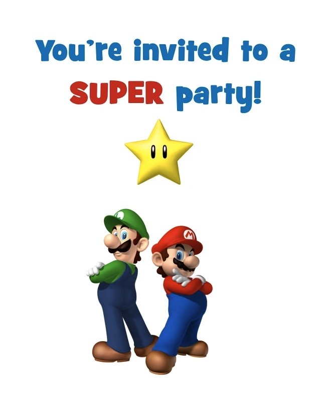 Super Mario Bros Free Party Printables and Invitations. - Oh My