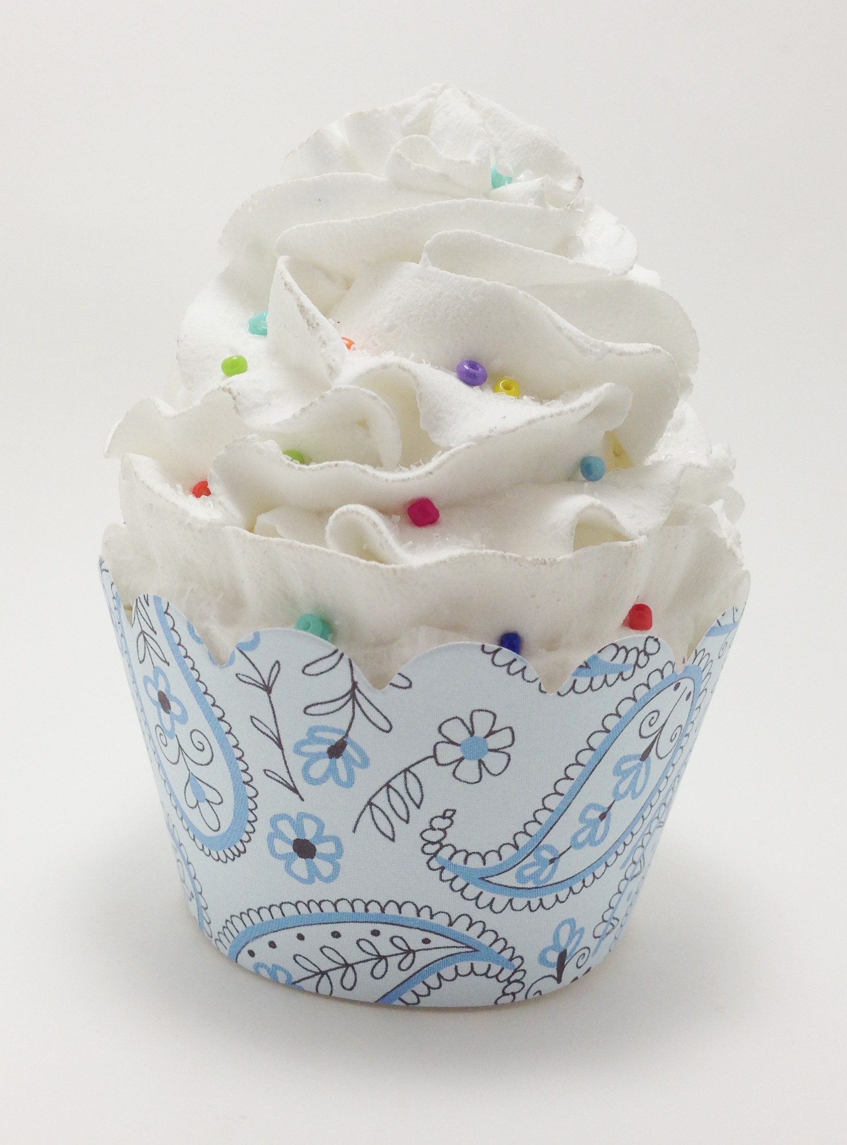 blue paisly cupcake wrappers