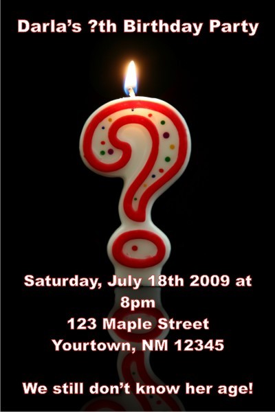 Question Mark Candle Invitation