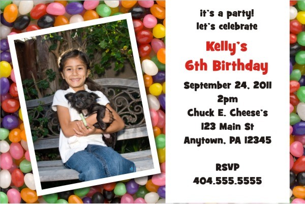 Jelly Beans Fun Photo Invitation