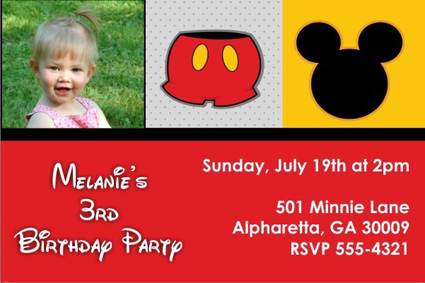 Mousy Fun Photo Invitation (Mickey Mouse)