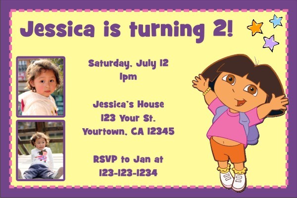 Dora the Explorer Photo Invitations 2