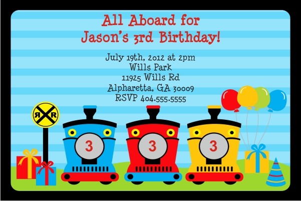 Train  Invitation - All Aboard