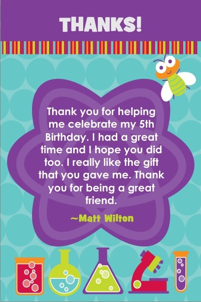 Monster Science Thank You Card - Atom