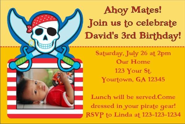 Pirate Photo Invitation