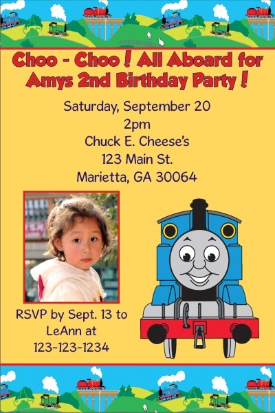 Thomas the Tank Engine (Train) Photo Invitations 2