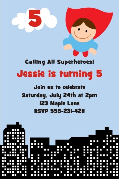 Superhero Birthday Invitation 3