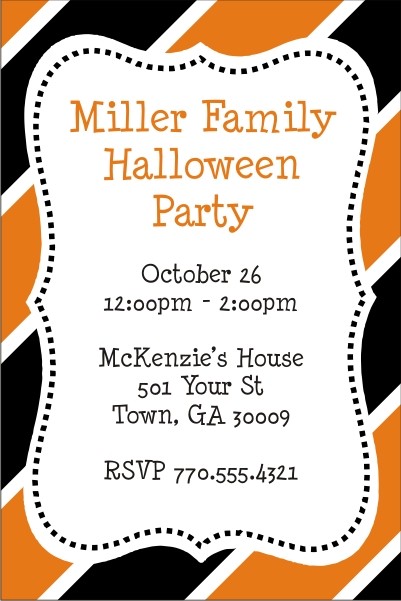 Hallween Stripes Party Invitation