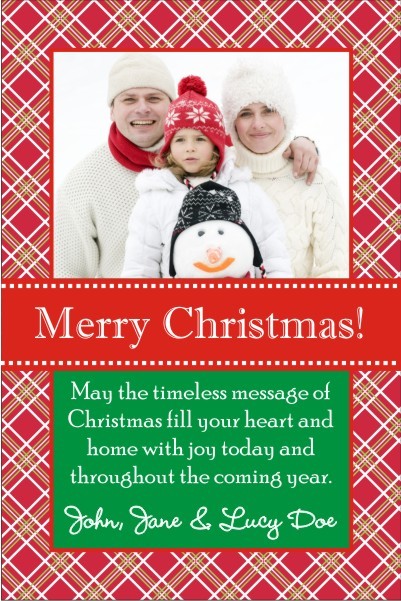 Plaid Christmas Holiday Photo Card