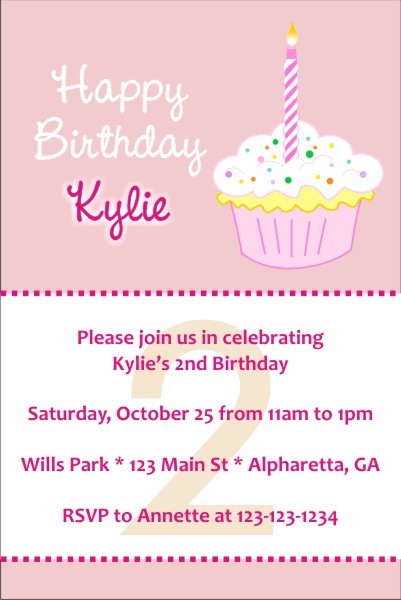 Happy Birthday Cupcake Invitations