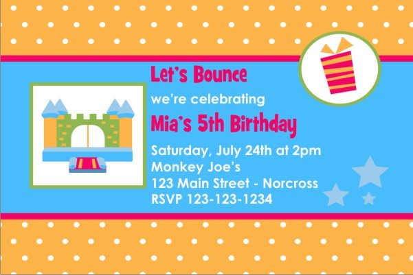 Bounce House / Castle Invitation 3