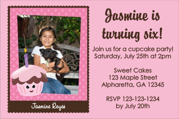 Cupcake Photo Invitations 2