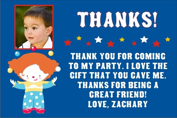 Circus Thank You Card