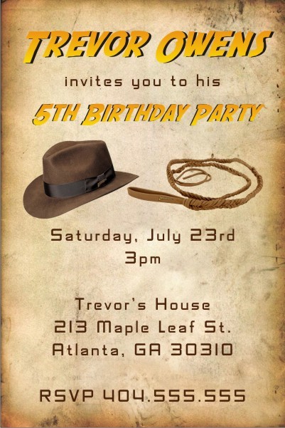 Indiana Jones inspired Invitation