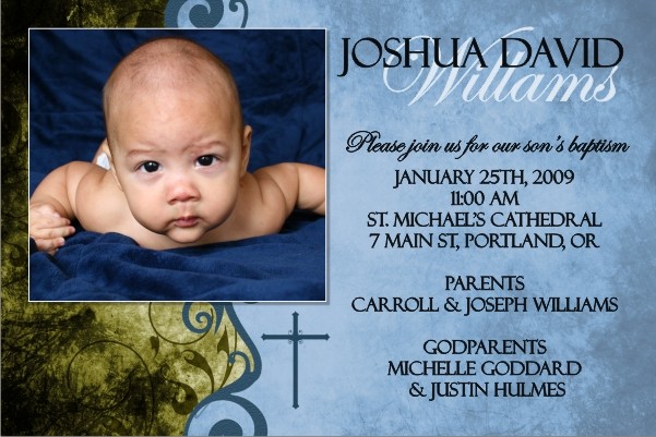 Communion / Baptism Photo Invitation 4 - Blue