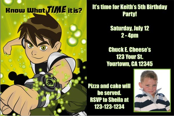 Ben 10 Photo Invitations