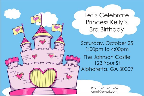 Princess Fairy Castle Invitations