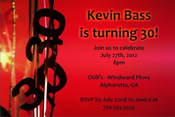 30 Thirty 30th Birthday Invitation