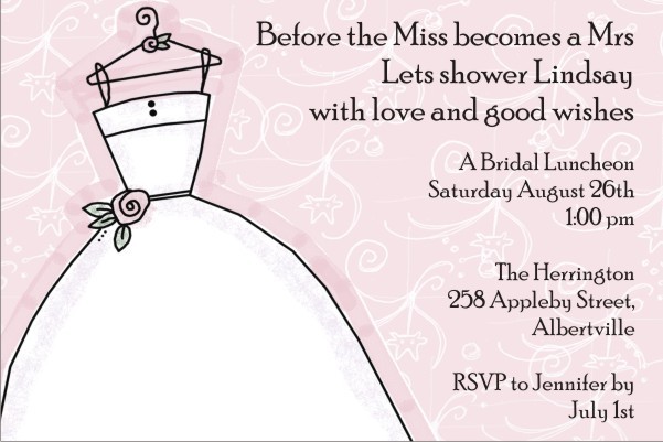 bridal shower invitation pink background