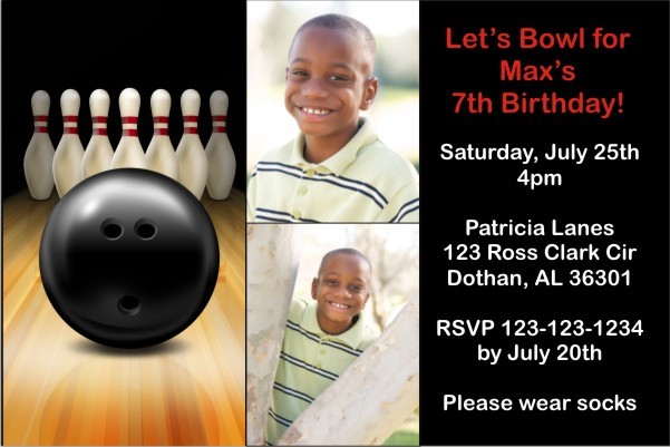 Bowling Photo Invitation