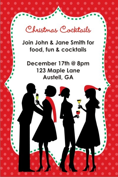 Cocktail Mingle Holiday Christmas Party Invitation