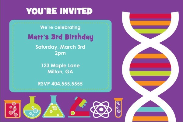 Monster Science Invitation - DNA