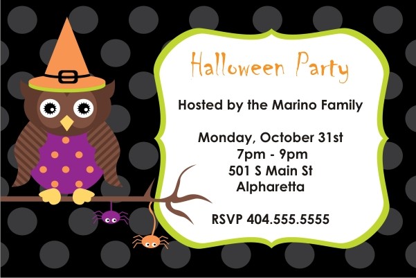 Spooky Owl Halloween Party Invitation