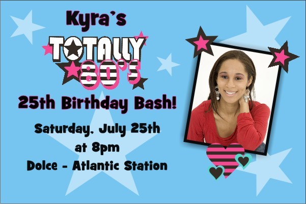 80s Retro Photo Birthday Invitation