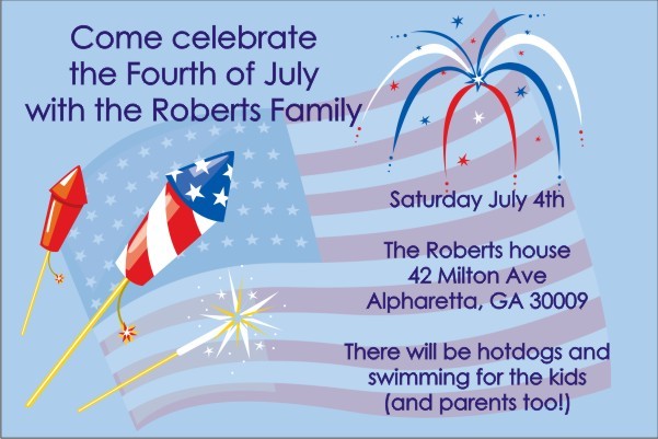 Fourth of July (July 4th) Independance Day Invitation - Fireworks