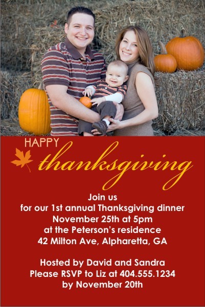 Happy Thanksgiving Photo Card Invitation