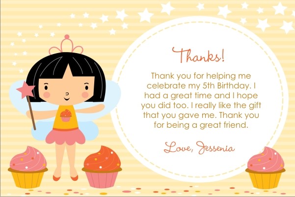 Cupcake Fairy Princess Thank You Card - Circle Fun