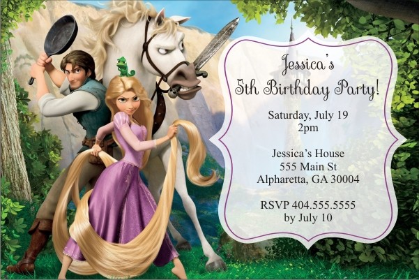 tangled birthday party invitation