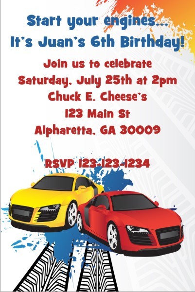 Race Car Invitation 2