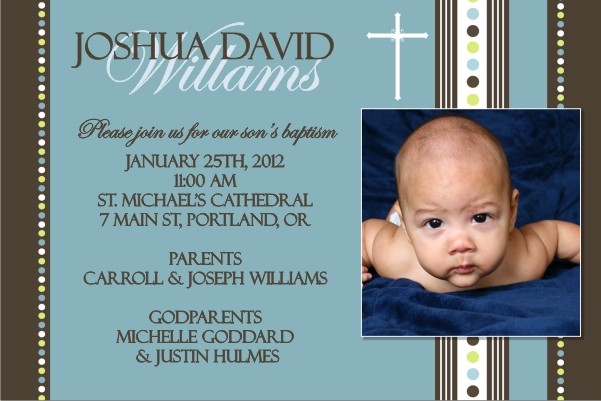 Communion / Baptism Photo Invitation 6 - Blue