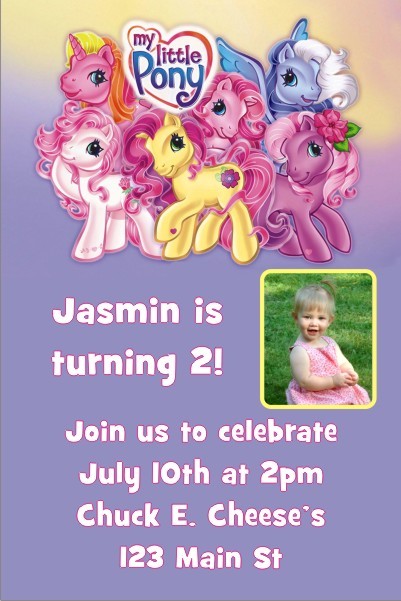My Little Pony Photo Invitation