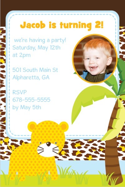 Jungle Fun Photo Invitation  - Leopard
