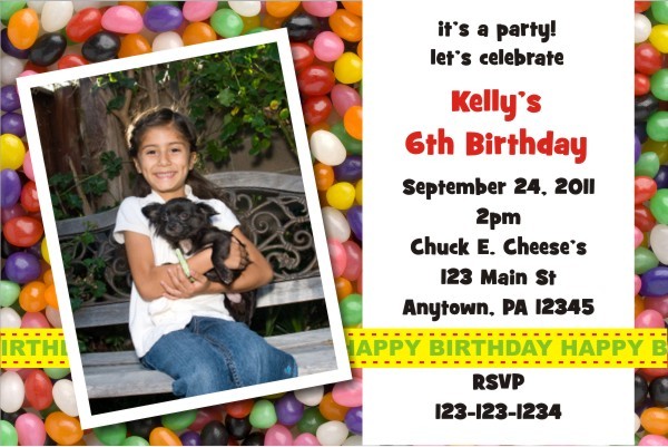 Jelly Beans Photo Invitation