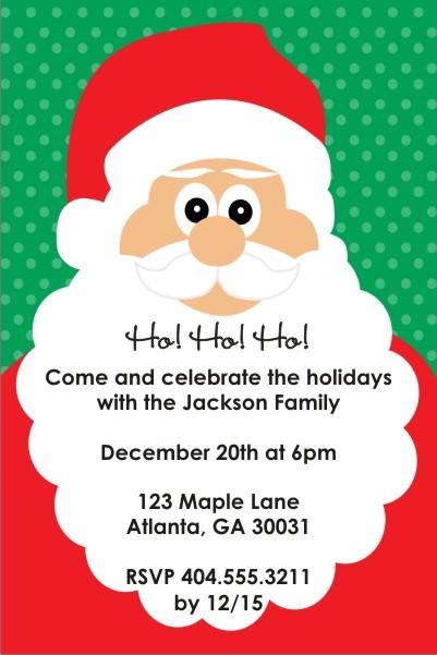 Ho Ho Ho Santa Holiday Christmas Party Invitation