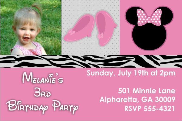 Pretty In Pink Photo Invitation (Similar to Minnie Mouse)