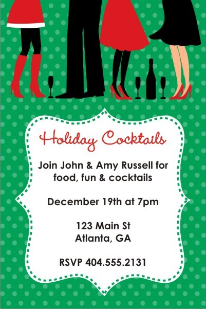 Holiday Cocktails Christmas Party Invitation