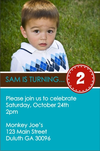 Teal Appeal Blue Photo Invitation