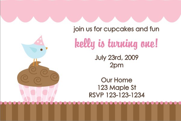 Cupcake Birdie Invitation