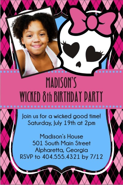 Monster High Photo Invitation