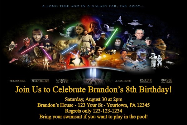 Star Wars Invitations