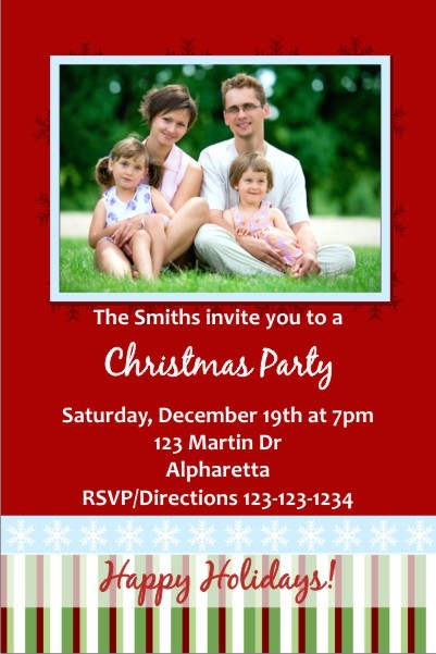 Christmas / Holiday Party Photo Invitation